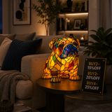 Bulldog Lamp in a Sitting Pose