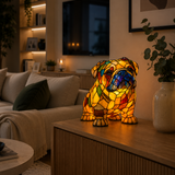 Bulldog Lamp in a Sitting Pose
