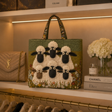 Quilted Tote Bag - Five Sheep